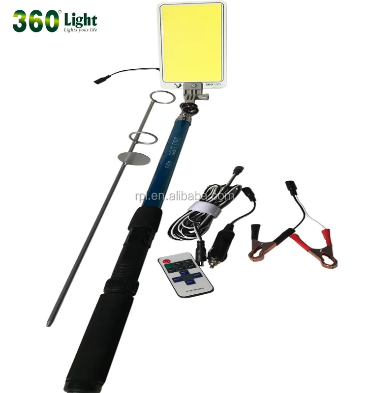 800w Cob Led Light 12v 4.5m Telescopic Fishing Pole Led Camping Lights