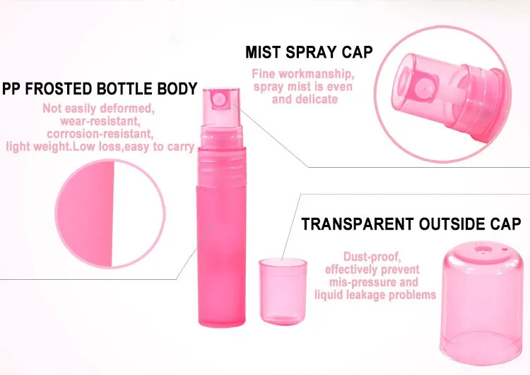 Empty Refillable Perfume Hand Sanitizer 5ml 10ml 15ml Pen Shape Travel Size Plastic Spray Bottle