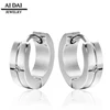 Spot Stainless steel simple designs rhinestones Huggie earring 13x4mm silver color
