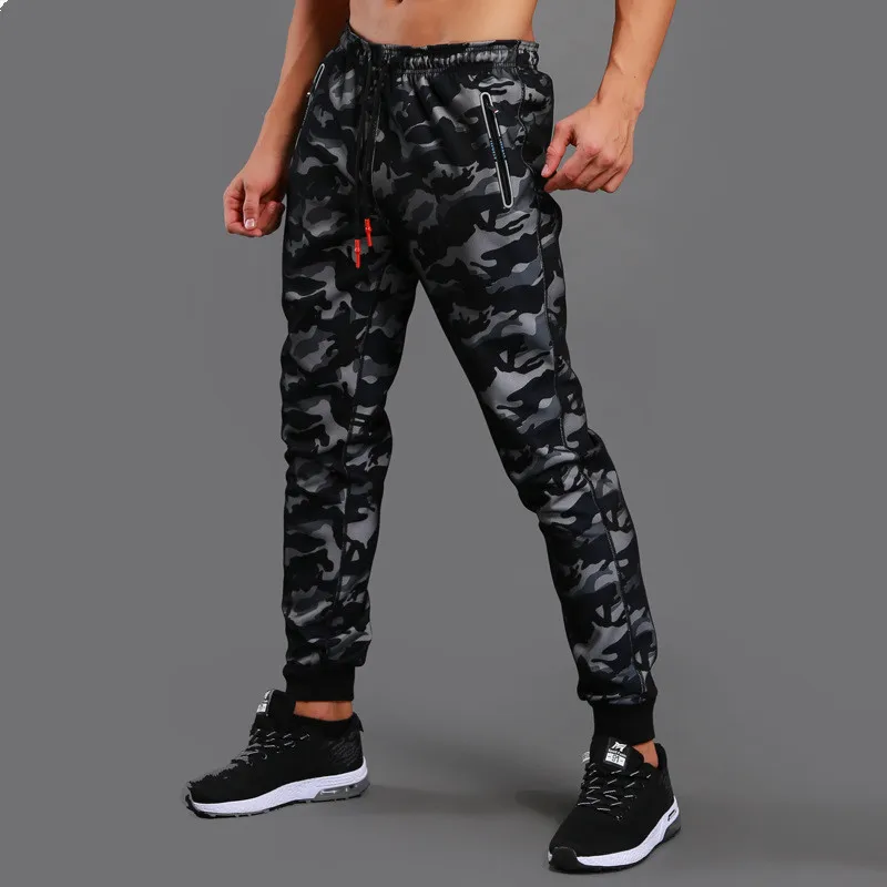 

Autumn and winter camouflage trousers men' sports casual pants feet fitness pants trend beam foot running training sweatpants, Red;blue;black