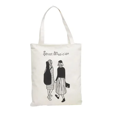 

Promotion Zipper Grocery Shopping Canvas Tote Inclined shoulder bag Cotton Bag