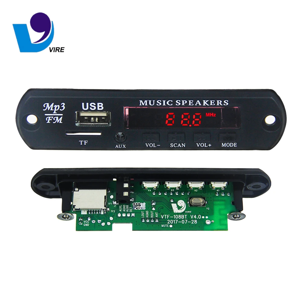 

VTF-108 5v usb fm mp3 player bluetooth decoder module