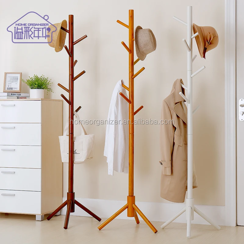 Living Room Solid Wood Single Pole Collapsible Coat Rack Buy