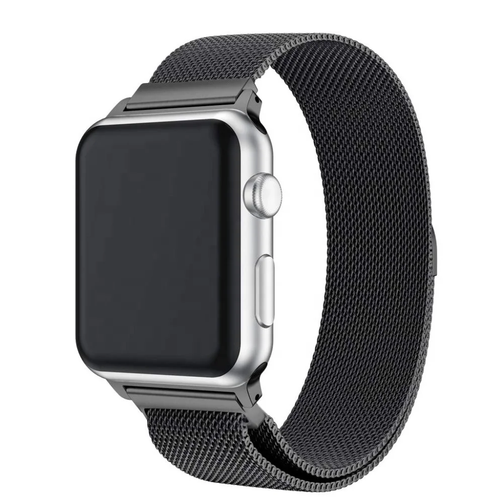 

38mm 40mm 42mm 44mm Black Watchband Milanese Loop Band For Apple Watch, 18 colors in stock