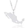 2019 New Arrival Creative European And US Country Map Stainless Steel Pendant Necklace Mexico Map Necklace with Hollow Heart