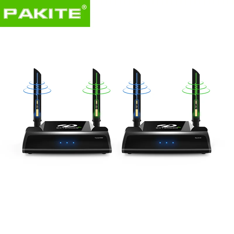 

PAKITE Long Range 100m 1080p CCTV DVD DVR Camera Audio Video Transmitter and Receiver Wireless HDMI Extender, Black