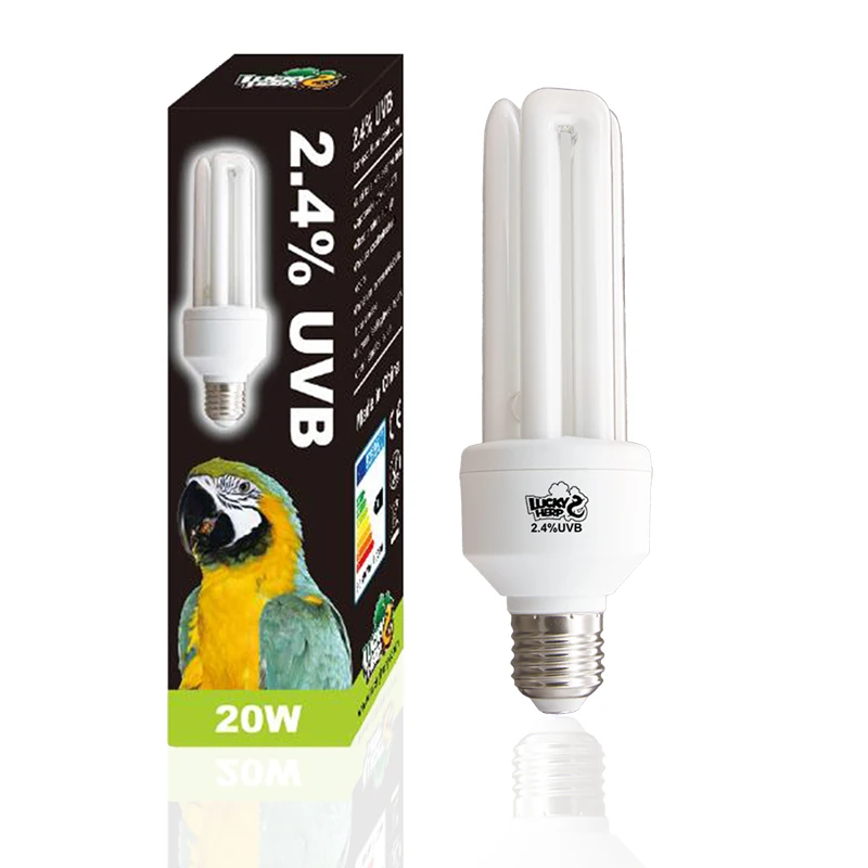 

Bird 2.4% UVA UVB 2.0 compact lamp good for captive parrot fixed to bird cage