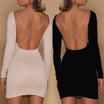 

2018 New Arrival Women's Sexy Halter Long Sleeve Off Shoulder Bodycon Party Club Midi Dress, 6color