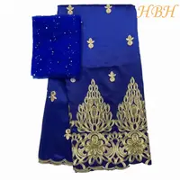 

Blue Nigerian Popular Silk George Cheap Price India George Wrappers for blouse