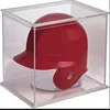 Acrylic baseball helmet cap hat batting stand holder rectangular display box case manufactory customized mini clear transparent