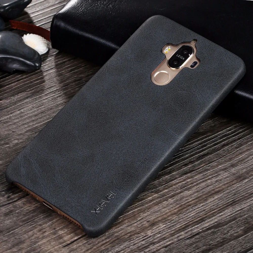 

[X-Level] 2019 Vintage PU Leather Phone Case for Huawei Mate 9 and Cover for Huawei Mate 9 Pro, Black;dark brown;and light gold