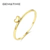 GEM&TIME Real 14K Gold Rings One Small Heart Shape Yellow Gold Rings Show Your LoveWedding GIft for Women Wholesale jewelry