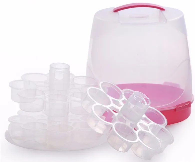 Factory Price Baking Round Cupcake Carrier 3 Layer Plastic Cake Carrier