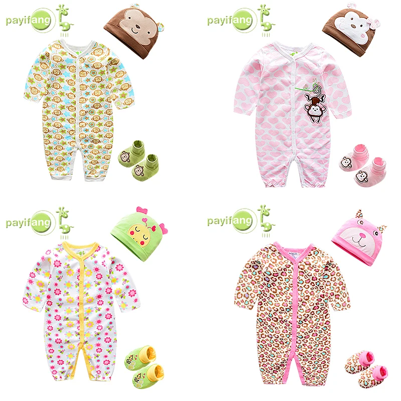 

Brand new baby long sleeved suit 100% cotton long sleeved cartoon slippers + pants + braid children 3PCS suit set, Four colors can be selected