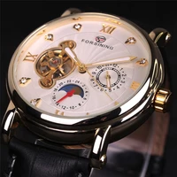 

Forsining Tourbillon small dial men's mechanical watch automatic leather belt luminous waterproof clock