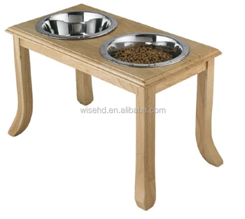 wood dog feeder stand