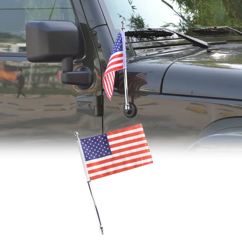 Aluminium Car Multifunctional Antenna Flagpole With Usa American Flag ...