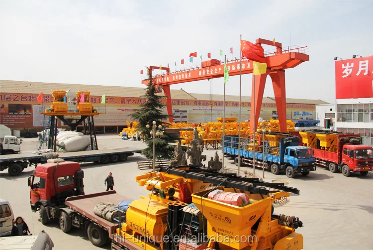 portable mobile concrete mixing plant