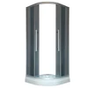 002 design satin aluminum shower room cabin with tub Cheap Glass Shower Cabin Wheel Door Modern design popular fashion