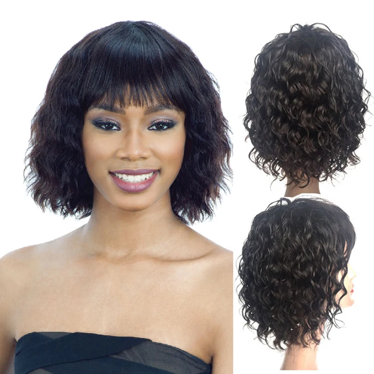 

100% Human Hair Machine Made Short Afro Curly Wigs For Black Women Human Hair