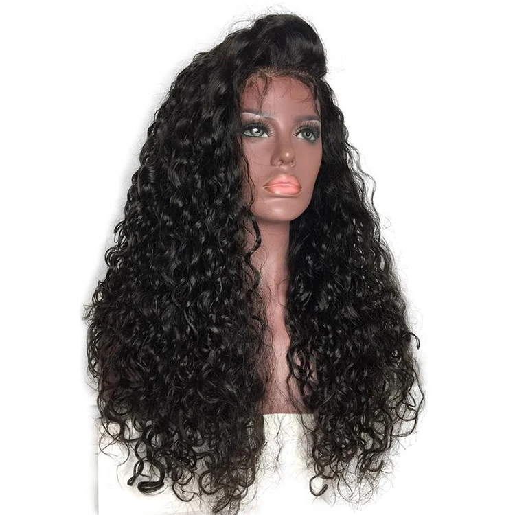 

Natural hairline bleached knots 150% density 13x6 deep part virgin human hair long curly lace front wig, All colors