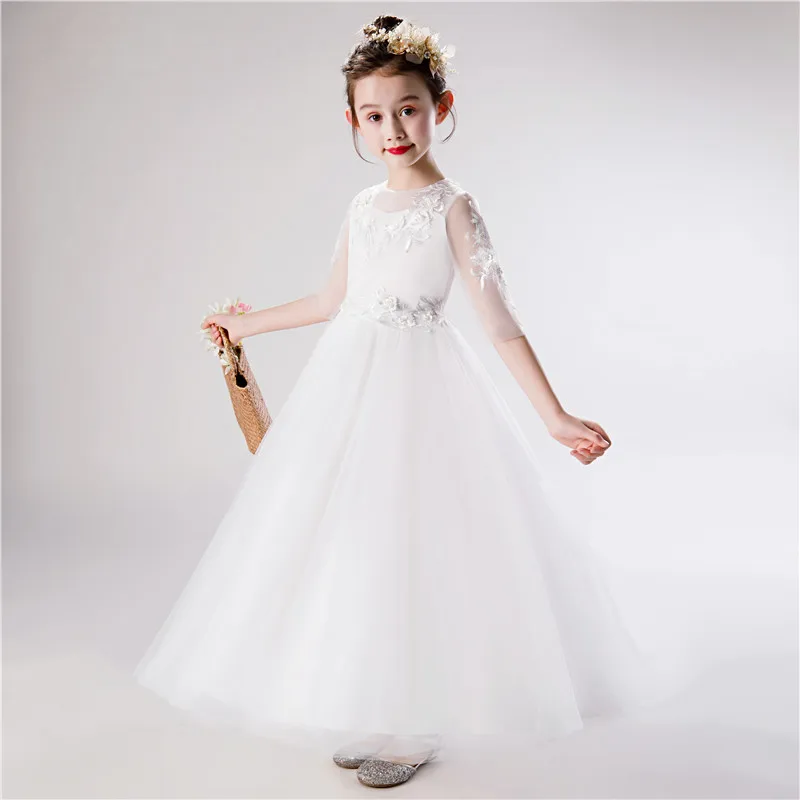 Lace Bridesmaid Dresses Kids White Dresses Ball Gown For Kids - Buy ...
