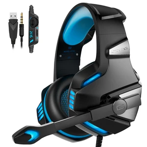 Stereo USB Custom Logo 7.1 PC PS4 Gaming Headsets with Mic Over Ear Glowing Headphones