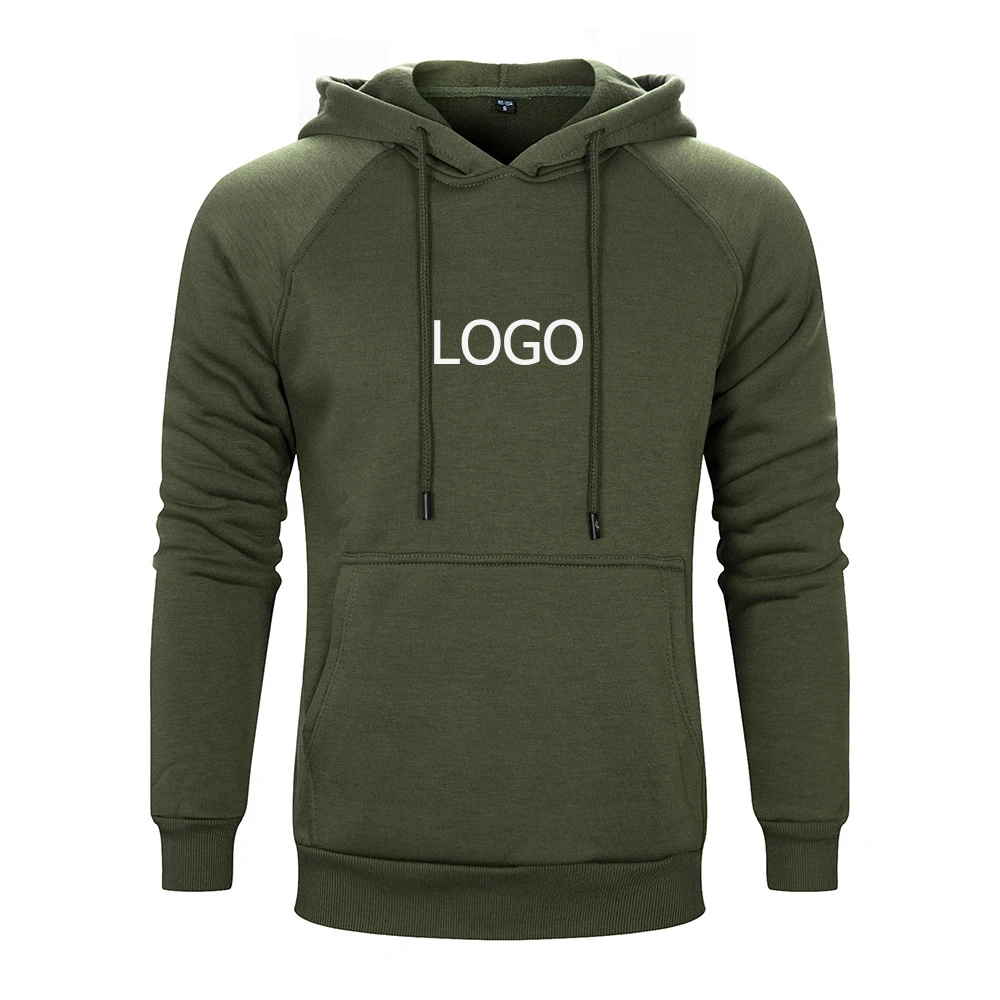 

Men's blank hoodie. Factory direct sale Pure color fleece Thermal transfer custom logo printing design, Picture