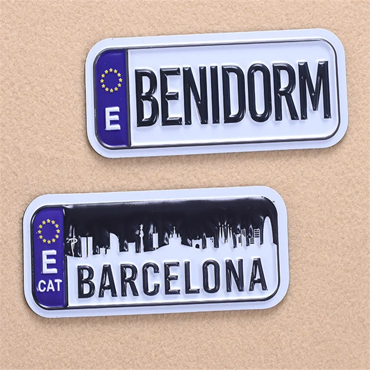 

wholesale promotional oem hot stamping PVC 3D embossed spain fridge magnet, Full color