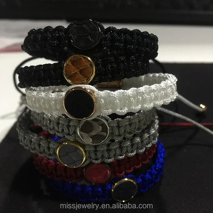 

Factory Supply Handmade Mens Leather Adjustable Bracelets, Genuine Stingray Leather Bracelet MJB041, As pictuer or custom