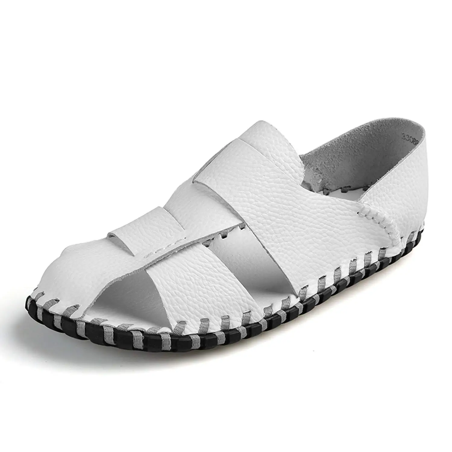 mens white sandals closed toe