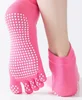 Women's open toe professional yoga socks with anti-slip dots five toe socks