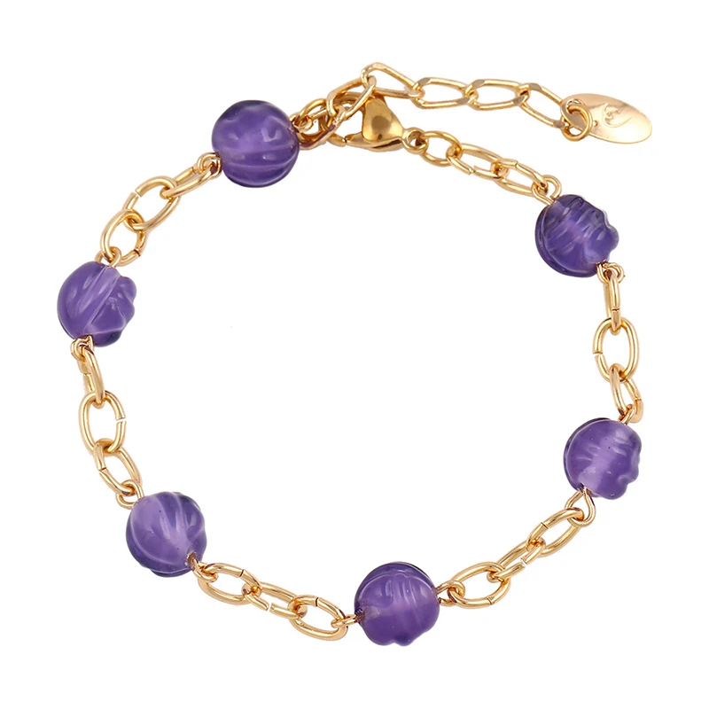 

74200 Xuping luxurious personalized plastic bead gold bracelet