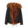 Wholesale black parka fur jacket winter clothes for women with fur hood