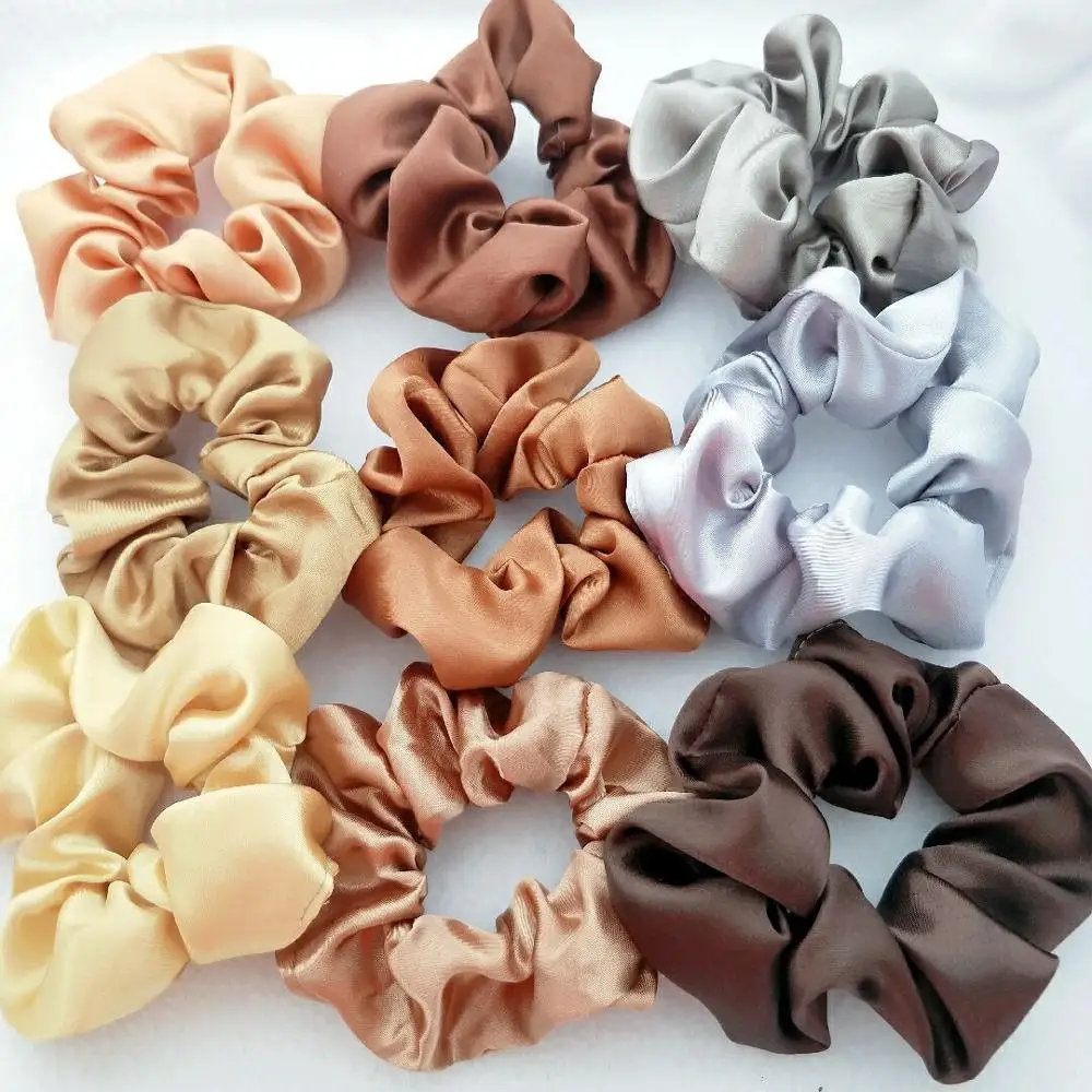 

Free shipping satin elastic hair bands hair ribbons tiaras scrunchies hair ties, Picture