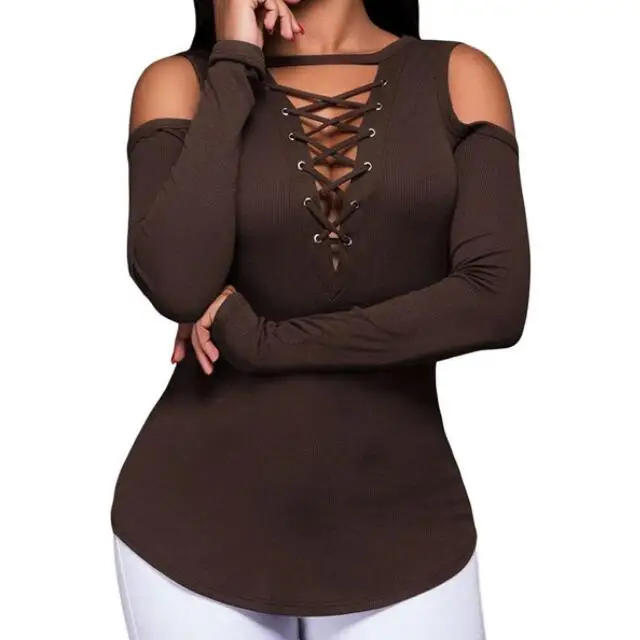 

Hot style off-the-shoulder long-sleeve undershirt women t shirt