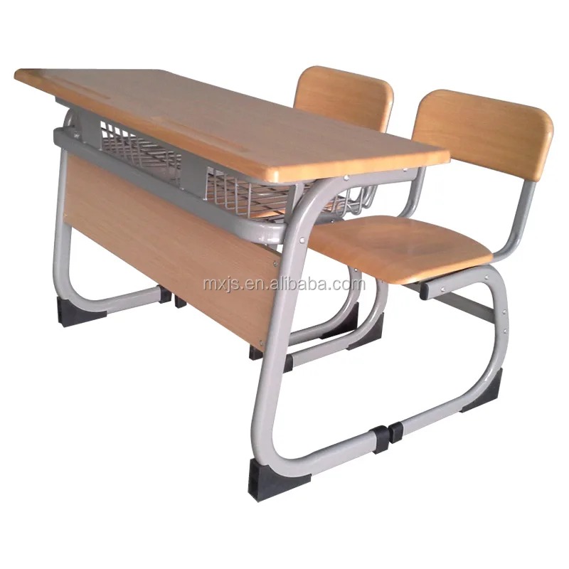 
Ergonomic Classroom Desks And 2 Chairs Set School Study Desk 