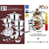 New Products Simple Style Stainless Steel 21pcs Cookware Set With Fry Pan