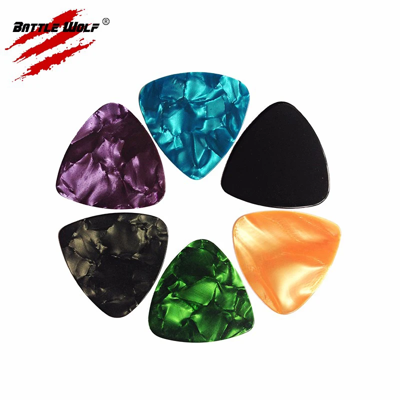 

Multiple Color Choices Celluloid Triangle Shaped Guitar Picks, Colorful