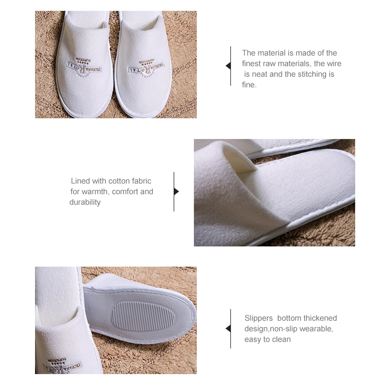 Comfortable Coral Fleece Hotel Slippers Cotton Top Quality Hotel