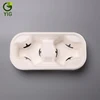 Wet Press Disposable Take Away Coffee Paper Pulp Molded Tray