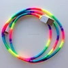 GHC035 personalized rainbow colors handmade wrapped phone charger cable