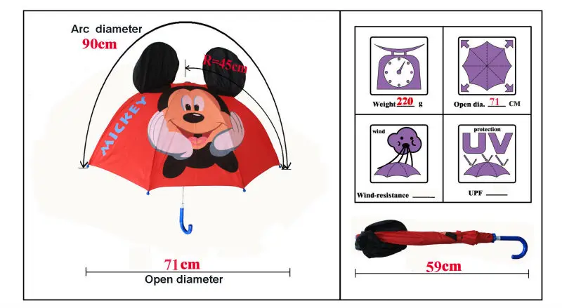 mickey mouse color changing umbrella