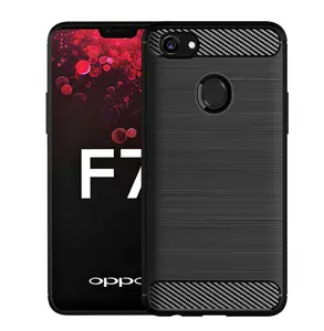 Carbon Fiber Shockproof Soft TPU Back Cover mobile Phone Case For OPPO F7