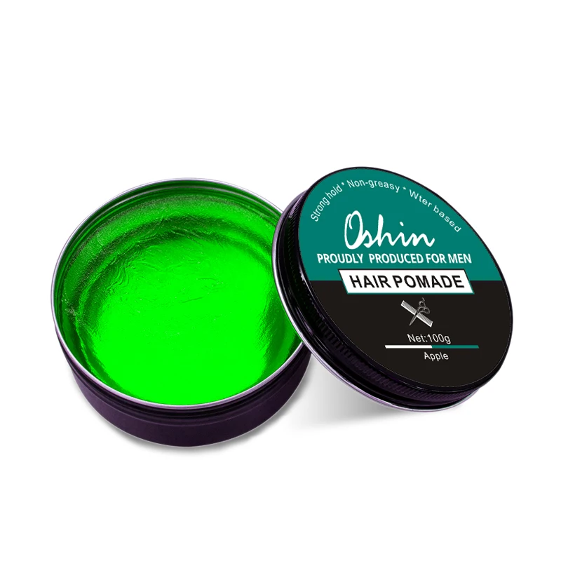 

private label pomade water based strong hold hair wax pomade edge control for hair, Transparent;colorful