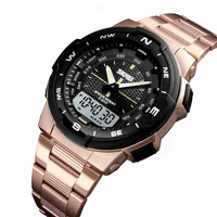

1370 skmei Watch Top quality 2time zone digital clock stainless stain 6 colors waterproof sports military watch