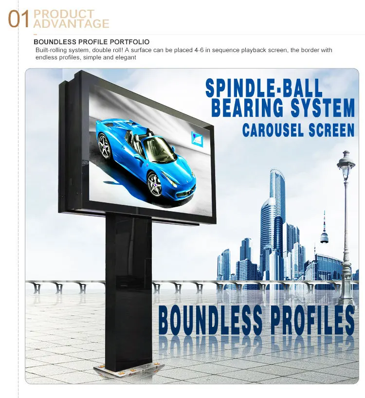 Outdoor Billboard Advertising Equipment Aluminum Profile Scrolling