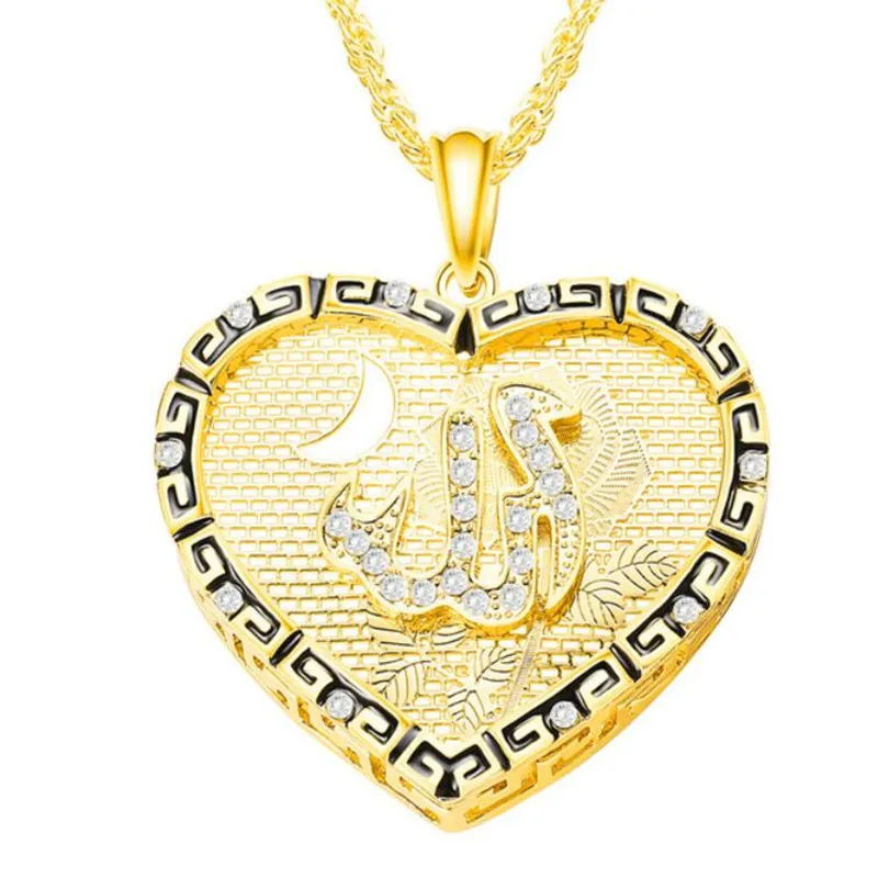 

Middle East Arab Muslim islamic religious totem quran Allah diamond twist necklace