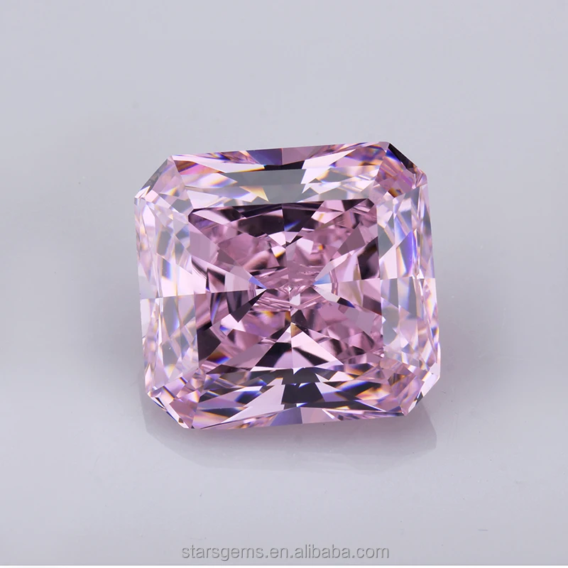 Synthetic Gemstones 5x5mm Brilliant Pink Color Radiant Cut Loose Cubic ...