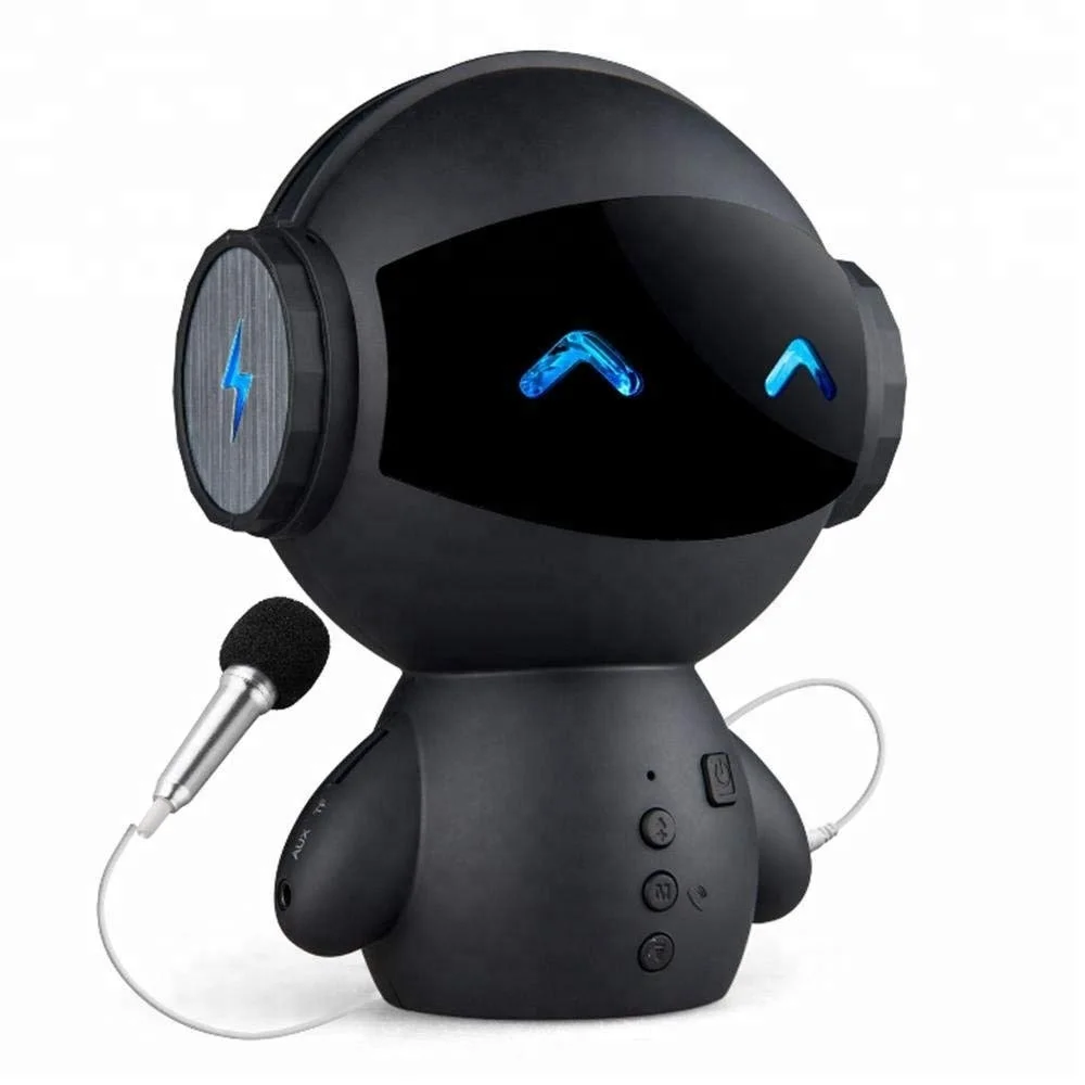 

Portable Robot Smart Speaker Multifunction Personality Card Festival Gifts Music Speaker, Black, white , pink
